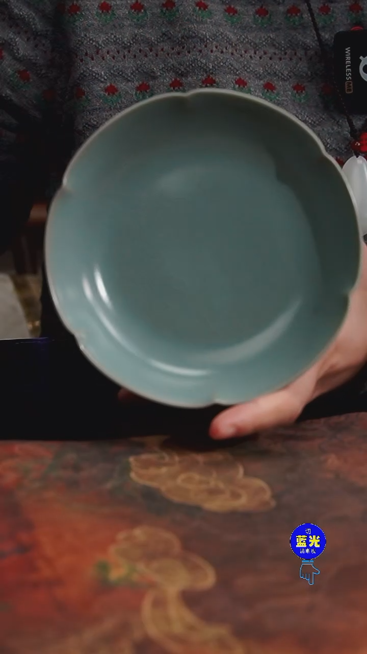 摆件微瑕清凉寺原矿釉花口洗