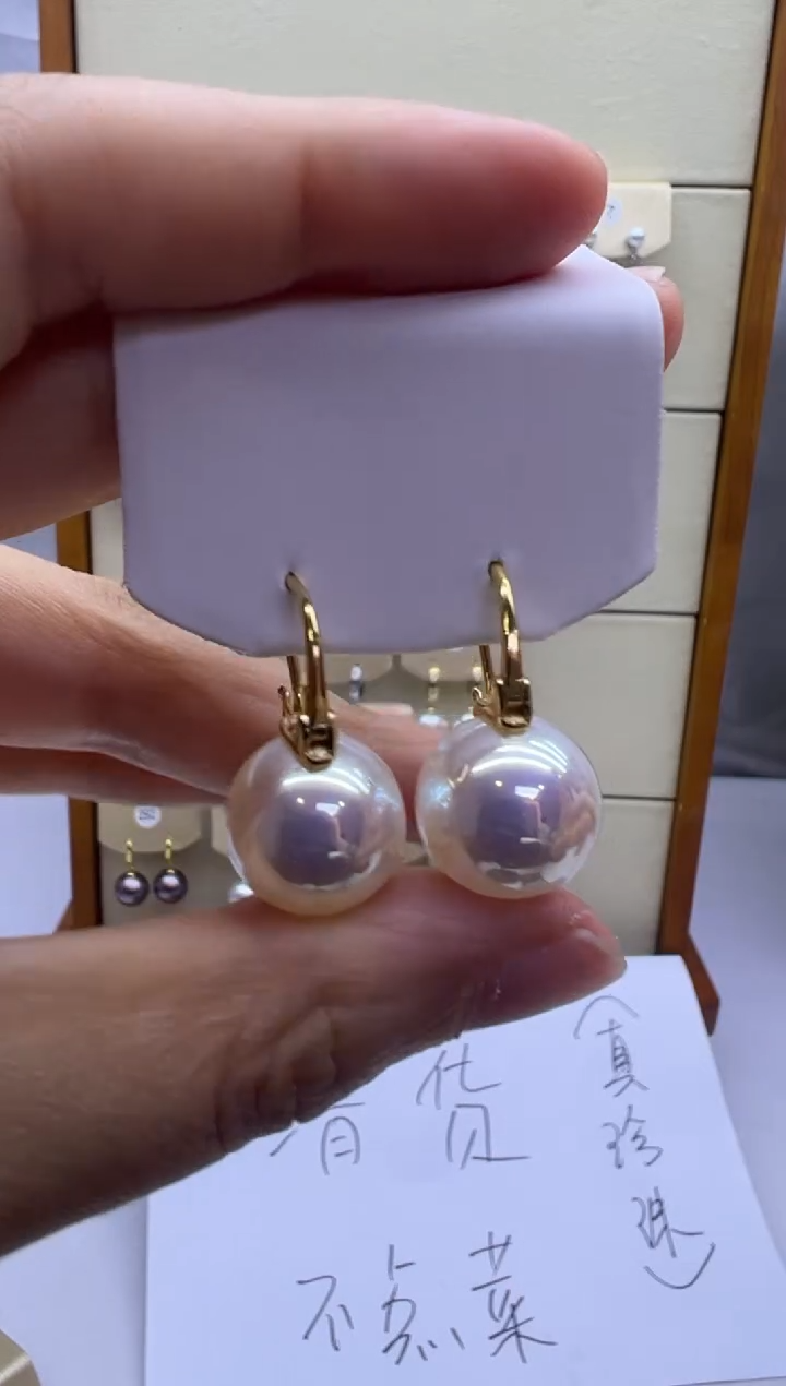 银S925镶嵌耳饰淡水珍珠700