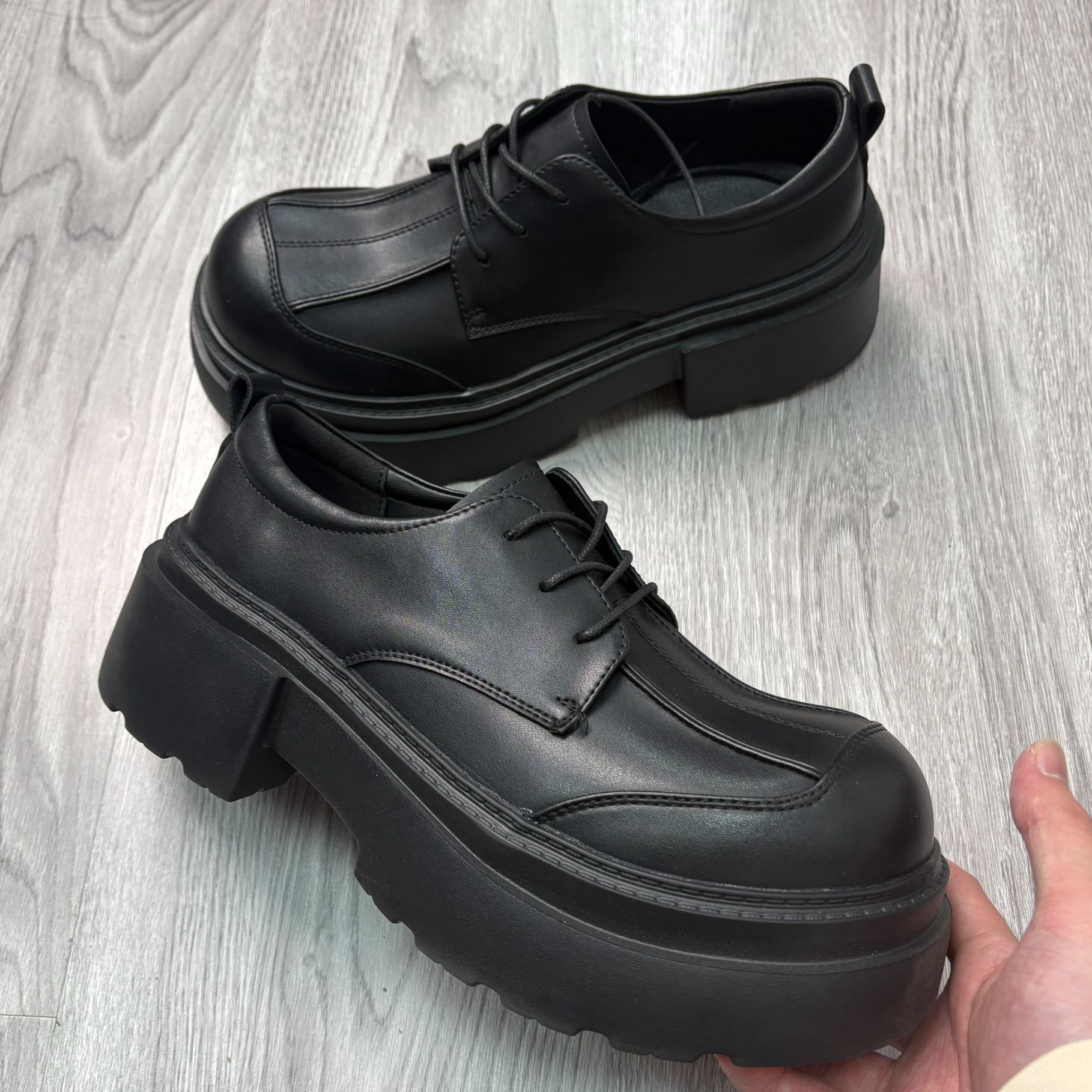 德比鞋系带圆头秋季学院风乐福鞋休闲春季英伦风单鞋