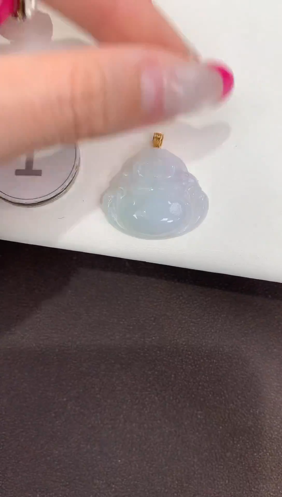 颈饰18K金镶嵌翡翠天然缅甸A货翡翠
