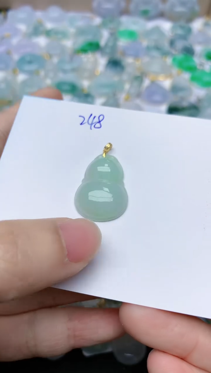 【闪购商品】翡翠颈饰18K金镶嵌天然翡翠A货    