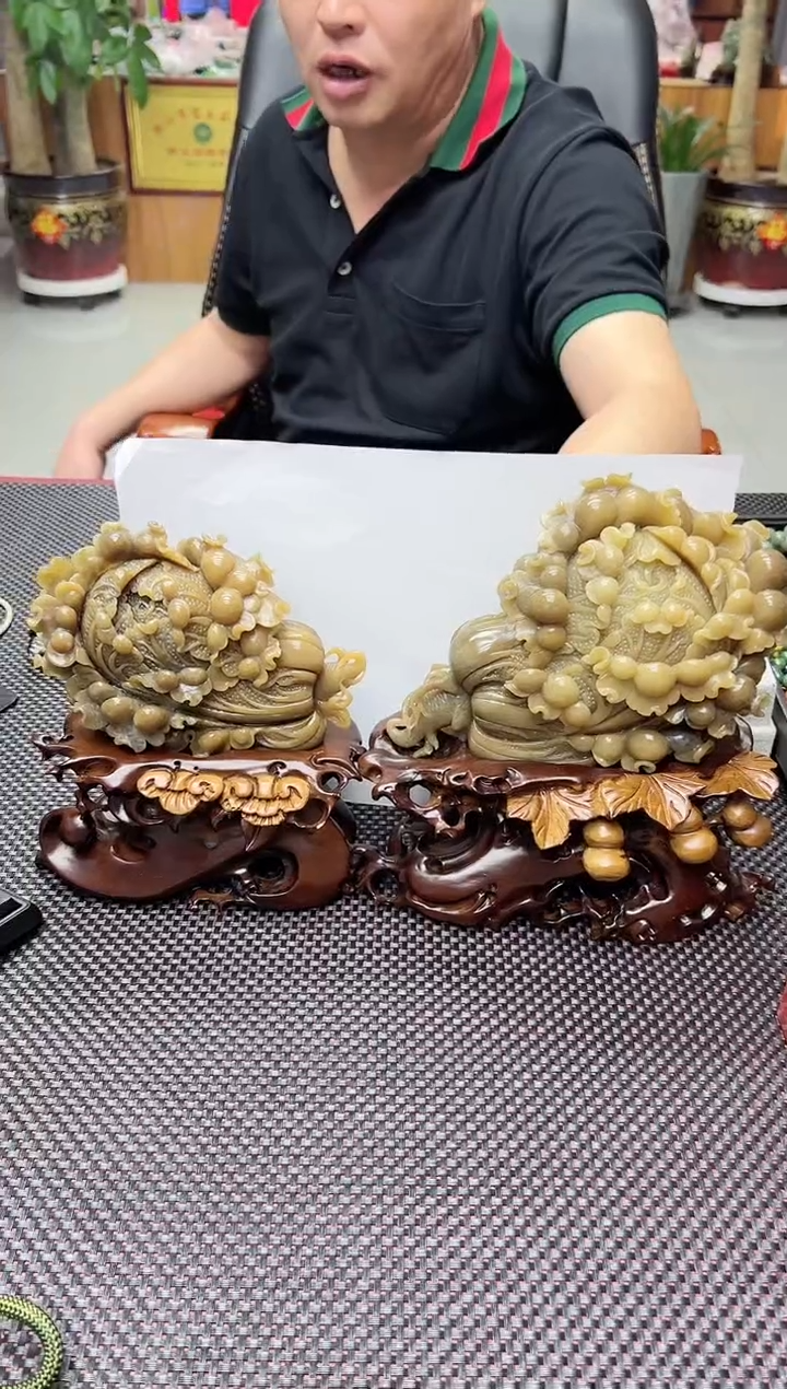 【闪购商品】岫岩老玉（透闪石质玉）摆件未镶嵌精品百/对