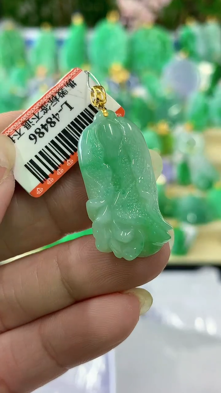 【闪购商品】翡翠颈饰18K金镶嵌挂件