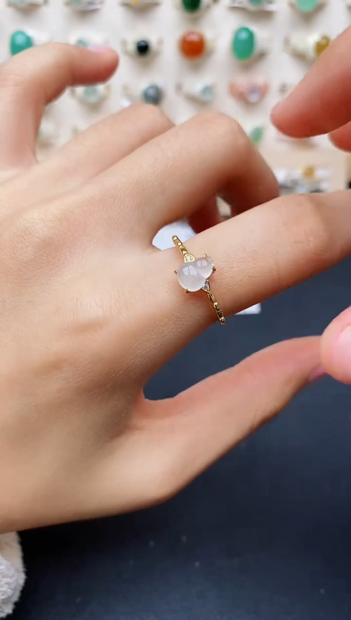 【闪购商品】翡翠戒指银S925镶嵌缅甸翡翠