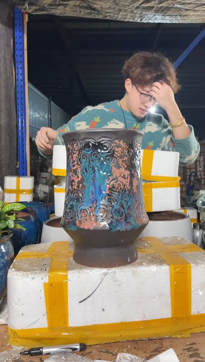 紫砂花盆宜兴紫砂粗陶花盆19-30