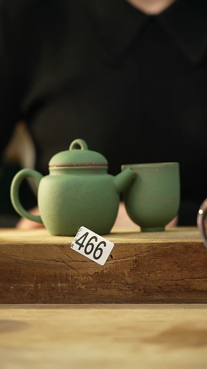 【闪购商品】瓷片苔藓绿 小壶+一杯