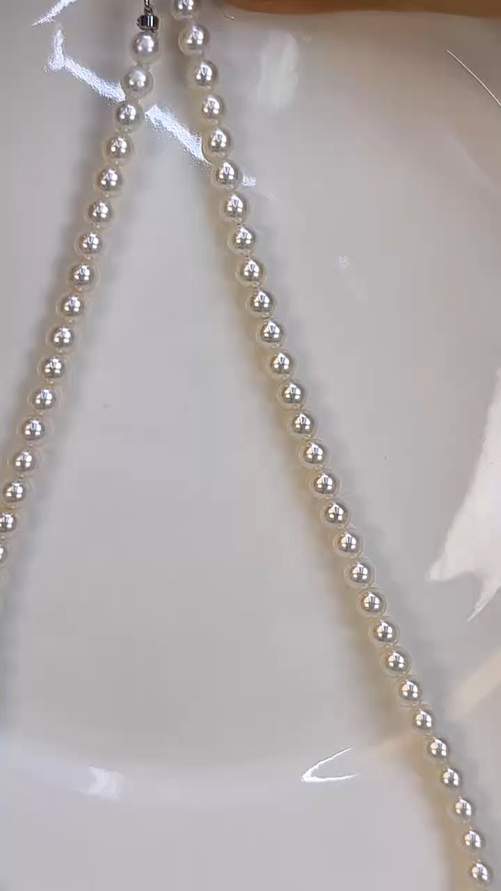 项链银S925镶嵌淡水珍珠5-6