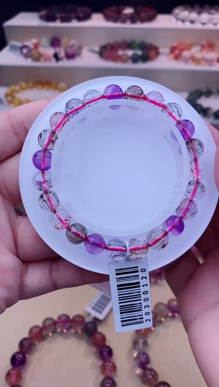 未镶嵌手链水晶彩超七单圈8m+