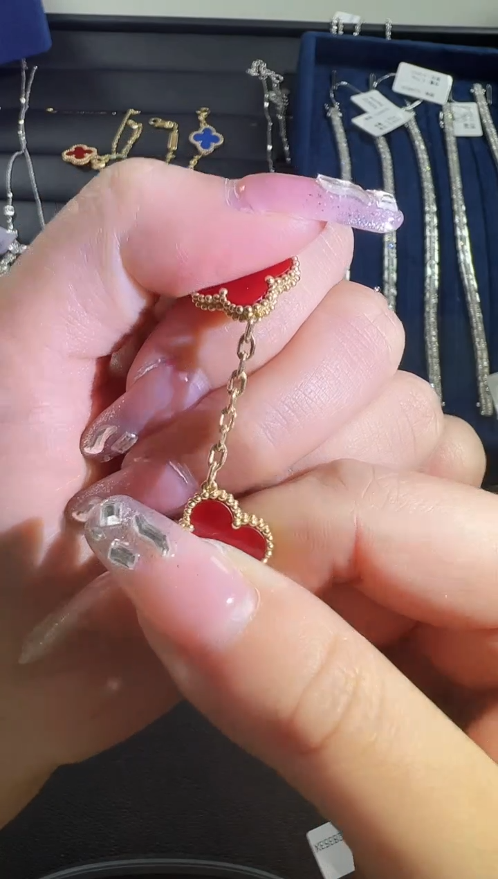 【闪购商品】玛瑙/玉髓手链18K金镶嵌红五花手链yz