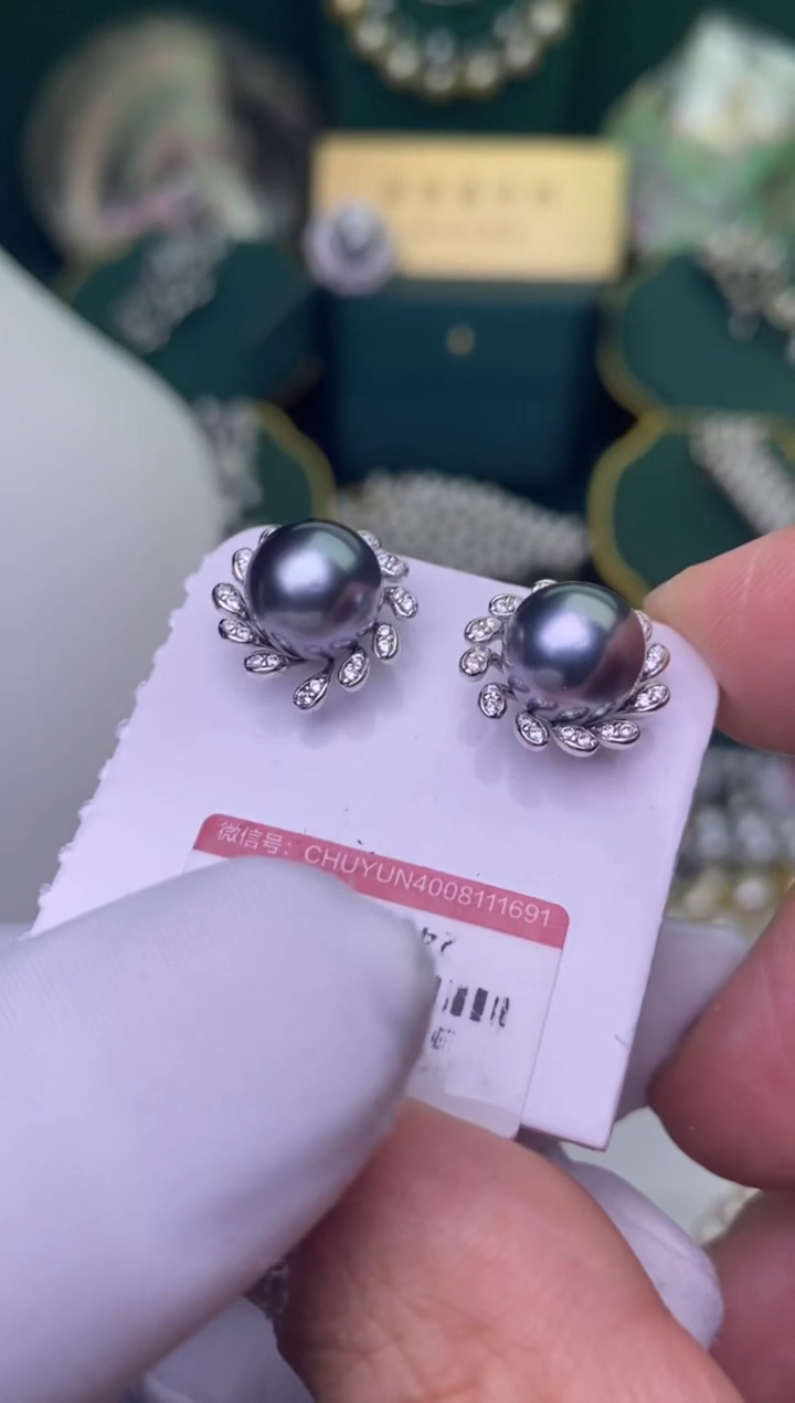【闪购商品】海水珍珠耳饰银S925镶嵌1