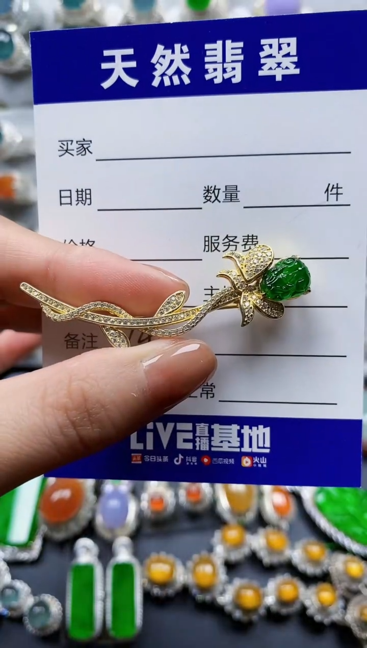 翡翠银S925镶嵌颈饰06144