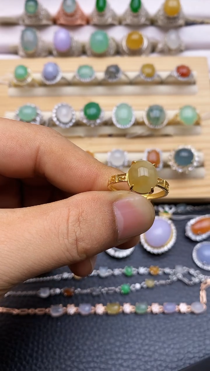 翡翠银S925镶嵌戒指/0008