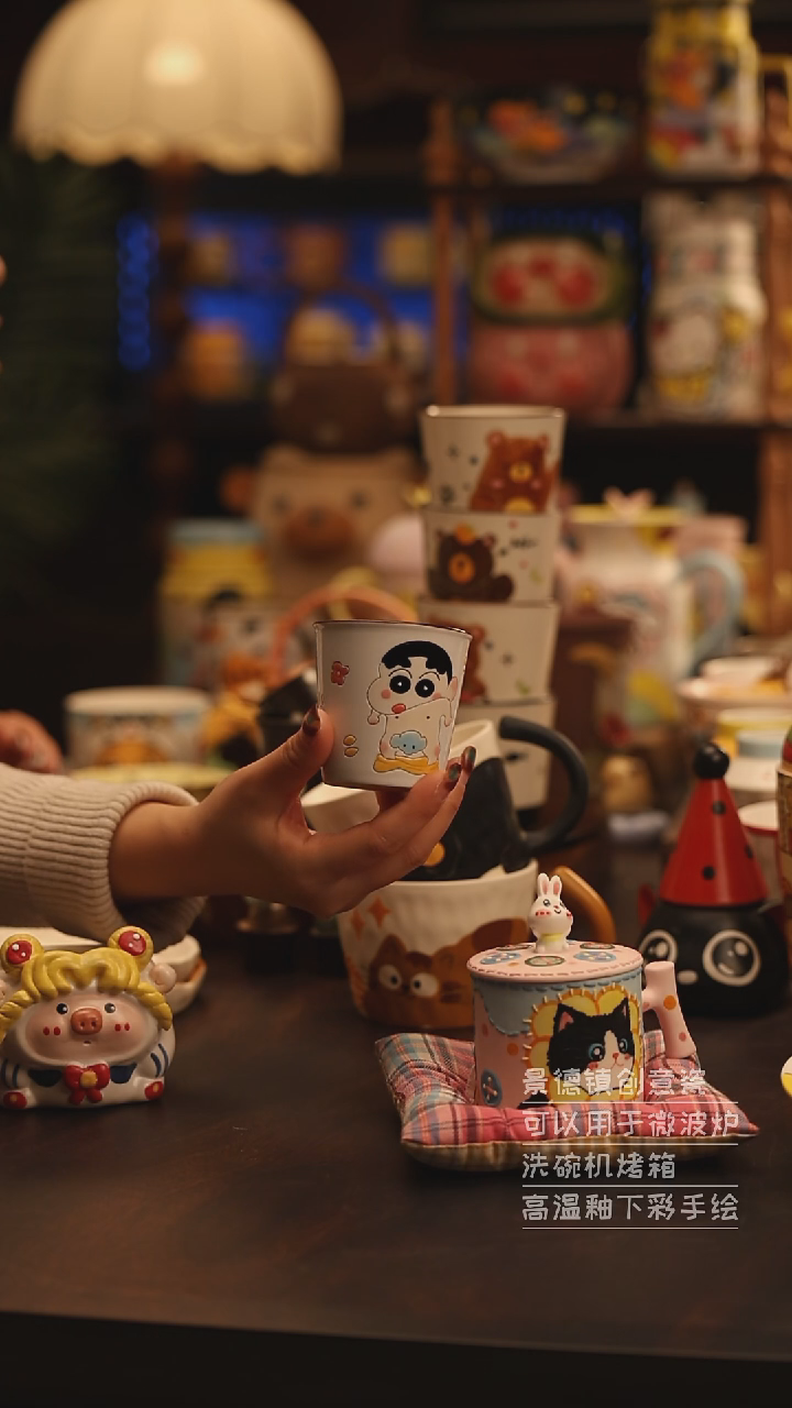 陶瓷景德镇可爱陶瓷釉下彩绘设计师款