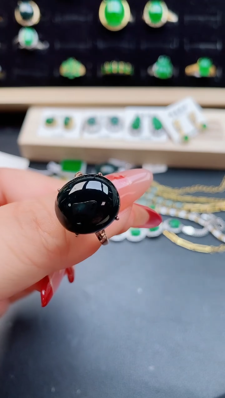 【闪购商品】翡翠戒指银S925镶嵌508550