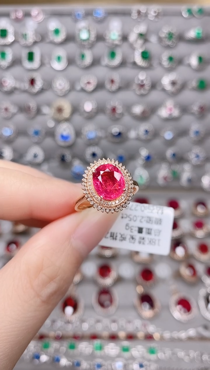 【闪购商品】碧玺18K金戒指18K金镶嵌1