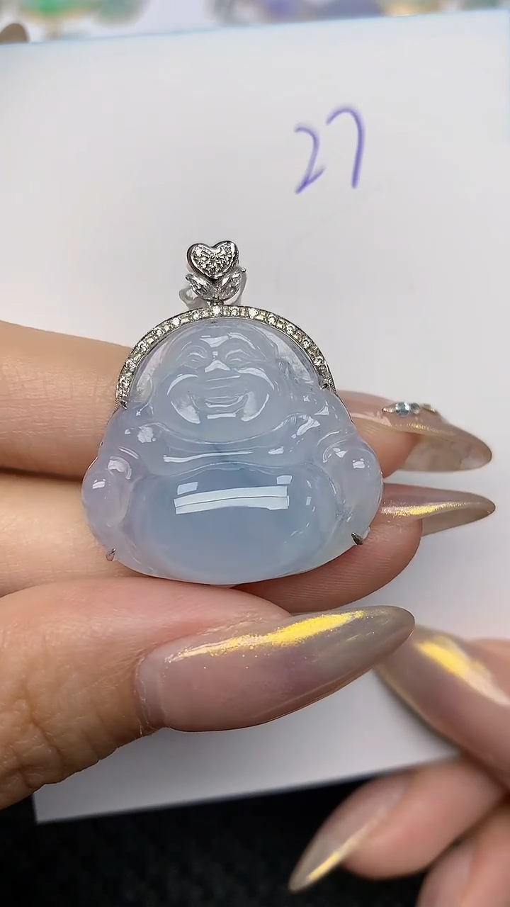 【闪购商品】翡翠18K金镶嵌颈饰 天然翡翠A货