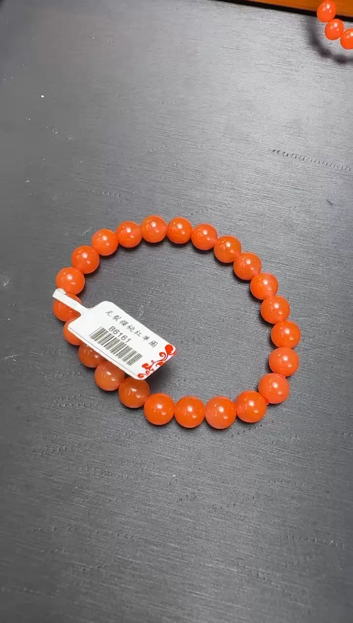 未镶嵌手串南红玛瑙一*呀8mm樱桃红单圈