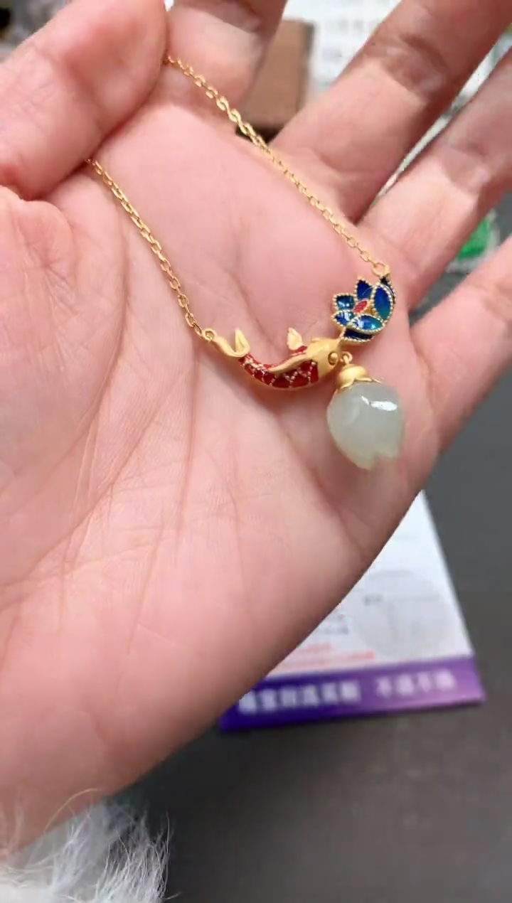 【闪购商品】和田玉（糖玉）颈饰银S925镶嵌吊坠