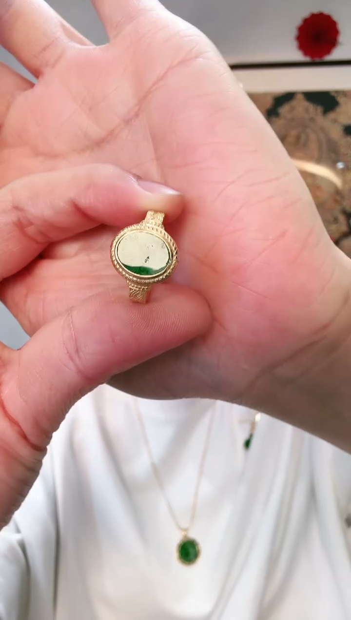 【闪购商品】翡翠戒指银S925镶嵌戒指