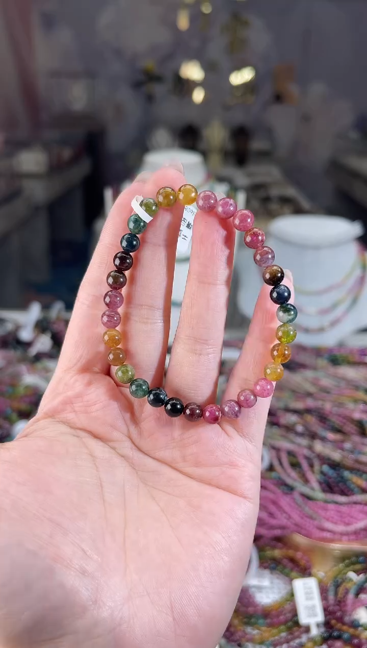 /未镶嵌碧玺6mm+碧玺单圈多样性发货