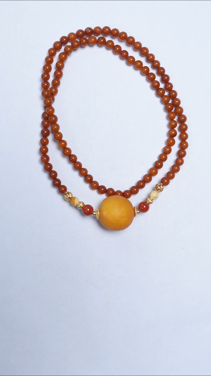 未镶嵌琥珀手链老蜡双圈