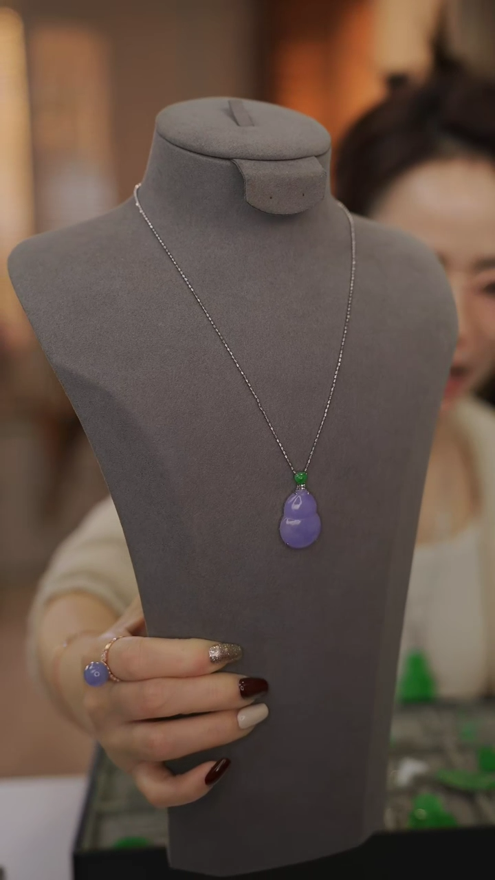 【闪购商品】翡翠颈饰18K金镶嵌赠送礼盒证书