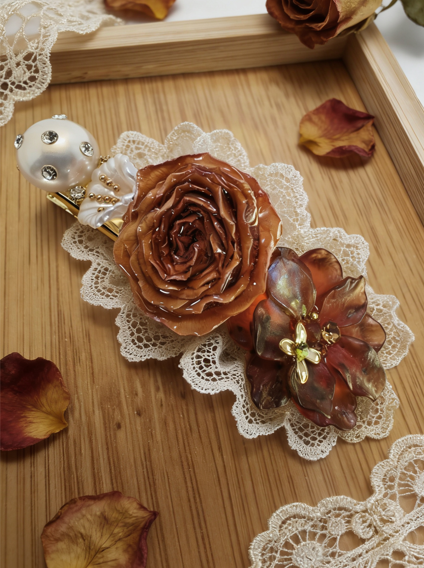 复古仙女风优雅边夹