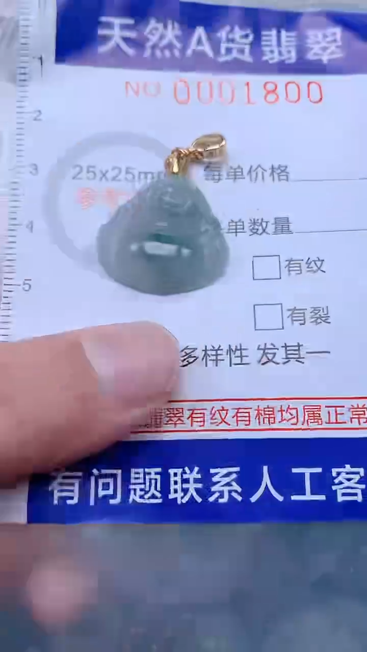 翡翠未镶嵌吊坠(不含链)1