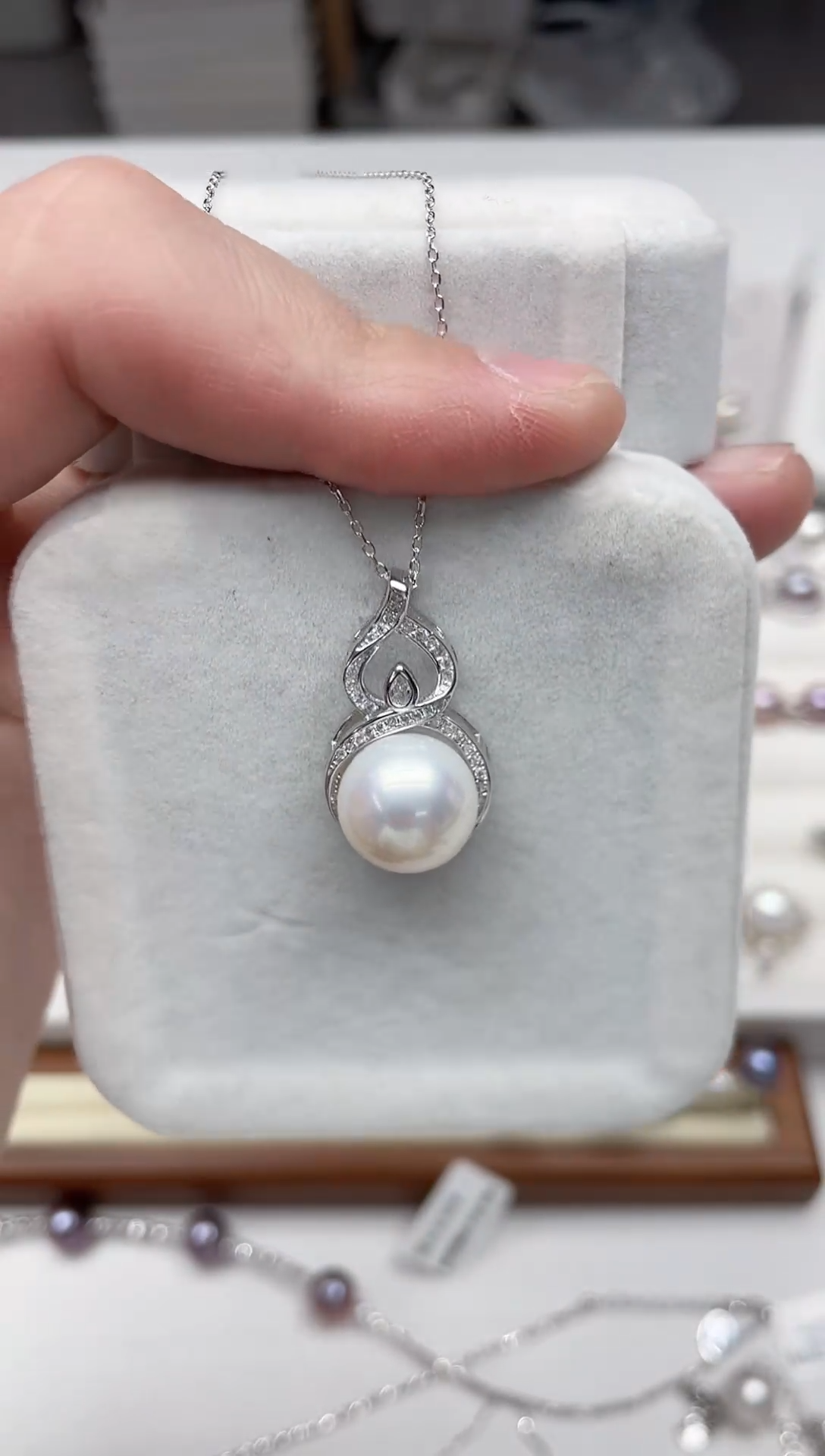 【闪购商品】淡水珍珠吊坠(不含链)银S925镶嵌吊坠