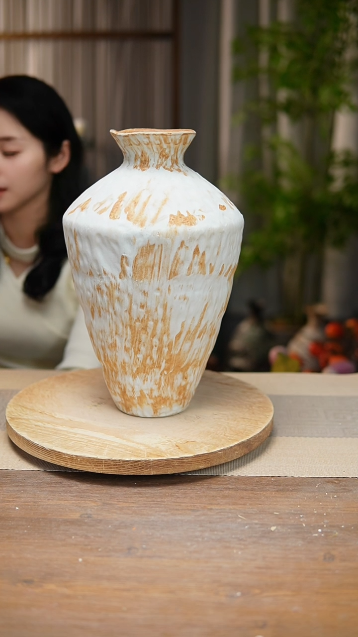 【闪购商品】陶瓷花器诧寂黄高脚