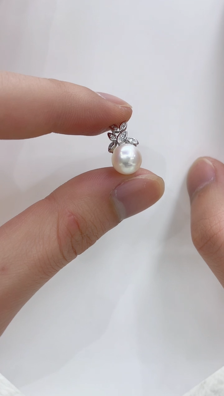 【闪购商品】海水珍珠吊坠(不含链)银S925镶嵌海水珍珠吊坠
