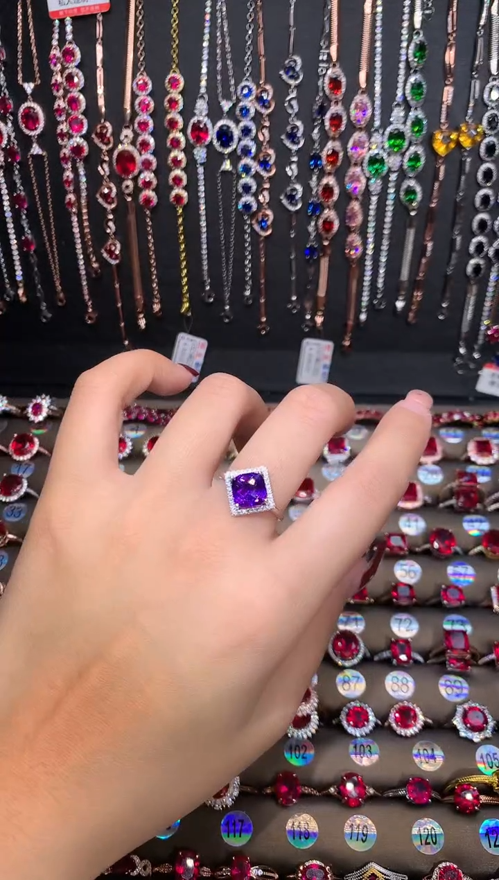 【闪购商品】水晶戒指银S925镶嵌银色