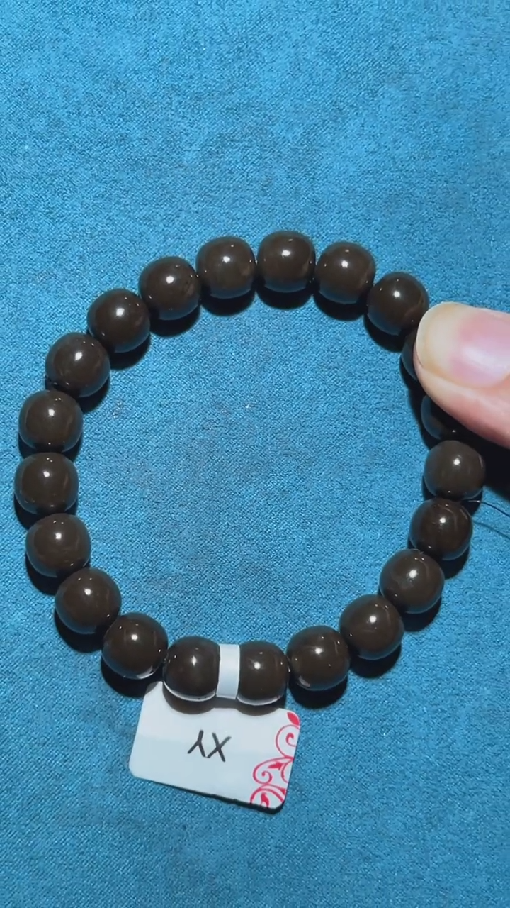 定制和田玉XY糖老型珠手串卡10