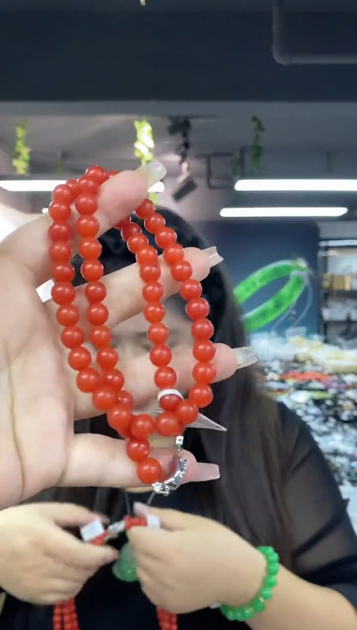 南红玛瑙项链未镶嵌多样性发其一颜色微差