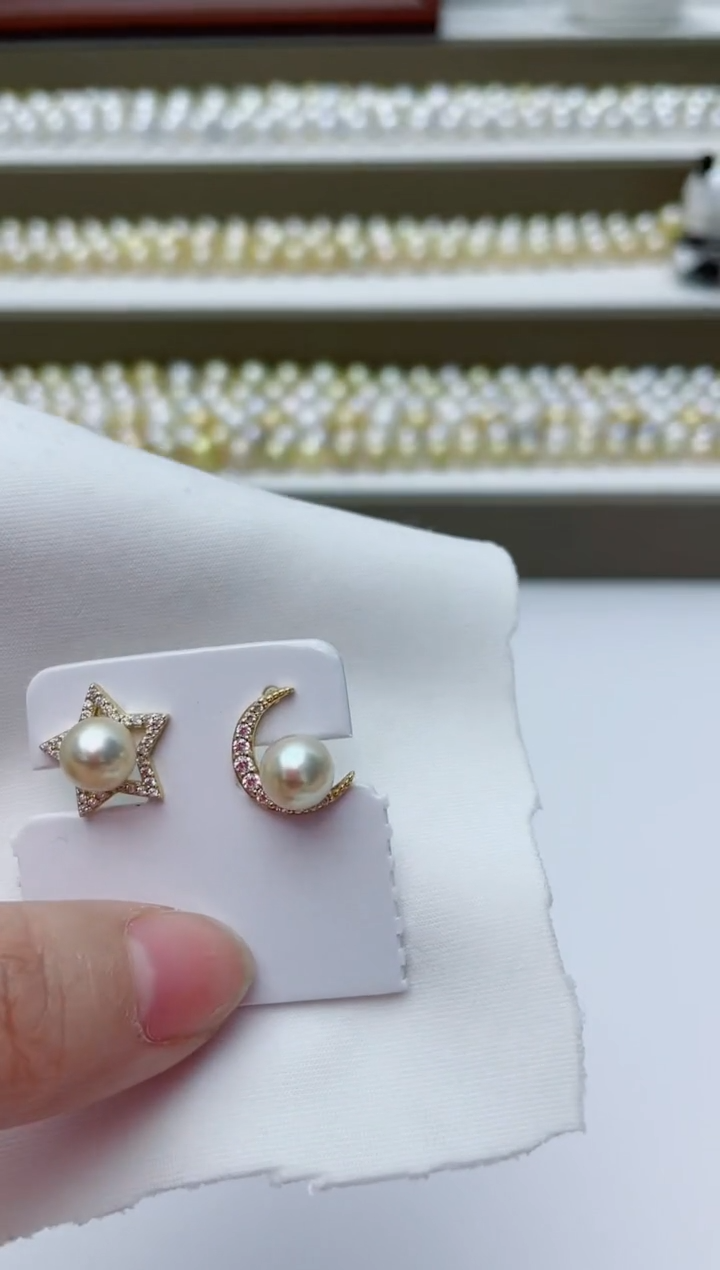【闪购商品】海水珍珠耳饰银S925镶嵌A19