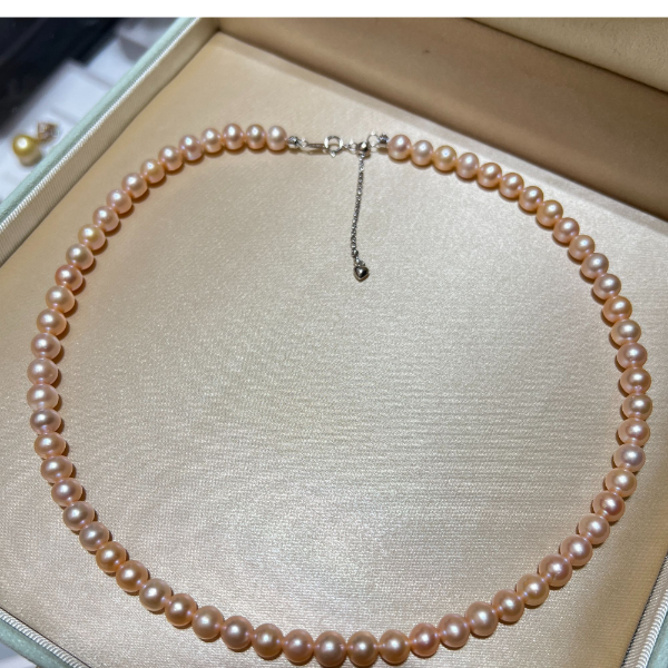 【钱元元珍珠】S925银6-7MM淡水无核珍珠项链S1407-XL-1407-C-1222