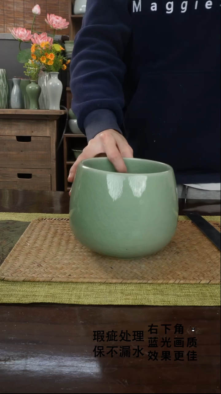陶瓷恐龙蛋茶渣缸A-15（直径）次品保不漏水外观不完美