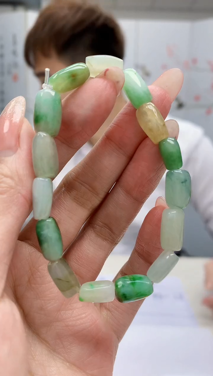 【闪购商品】定制翡翠未镶嵌4868MM-毛货手串251
