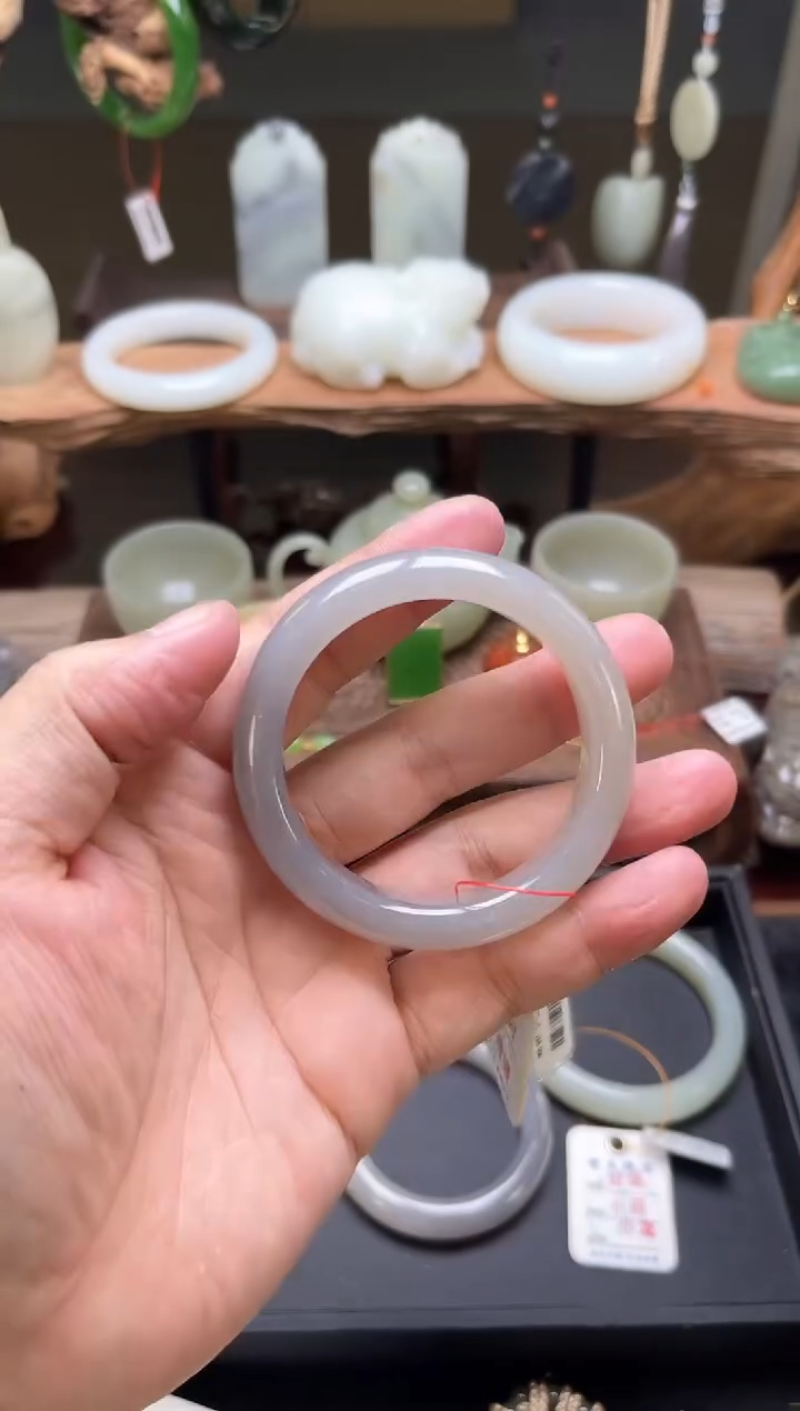 【闪购商品】和田玉手镯未镶嵌青海烟紫 52圈 9006780