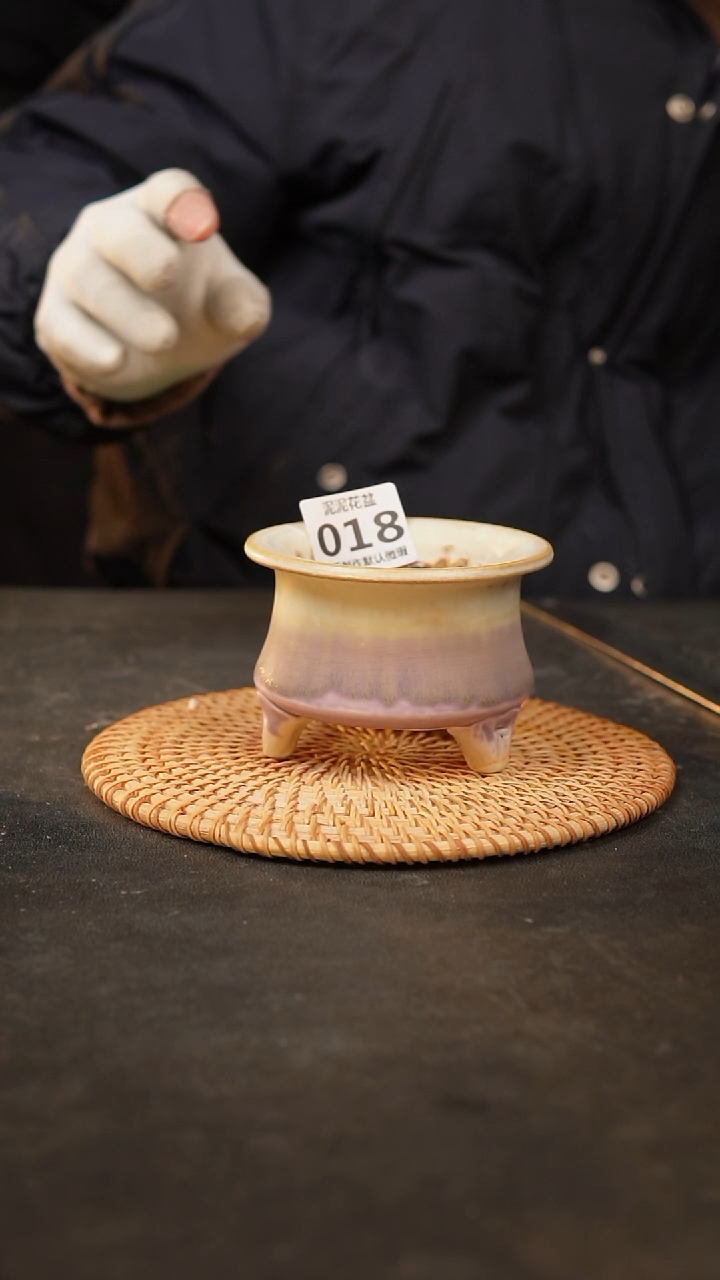 【闪购商品】瓷片018泥泥手工花盆