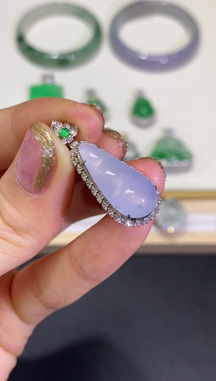 【闪购商品】翡翠颈饰18K金镶嵌团购23