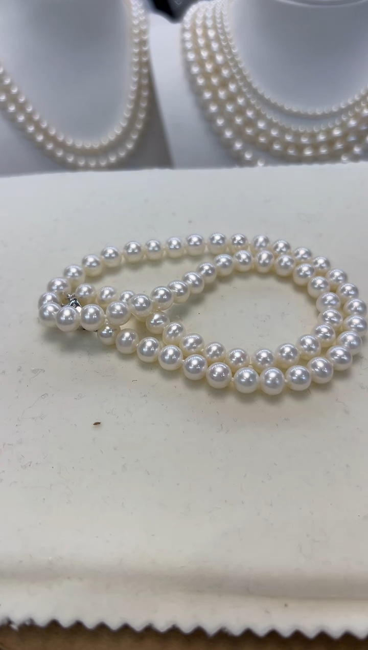 【闪购商品】淡水珍珠颈饰银S925镶嵌7.5-8MM