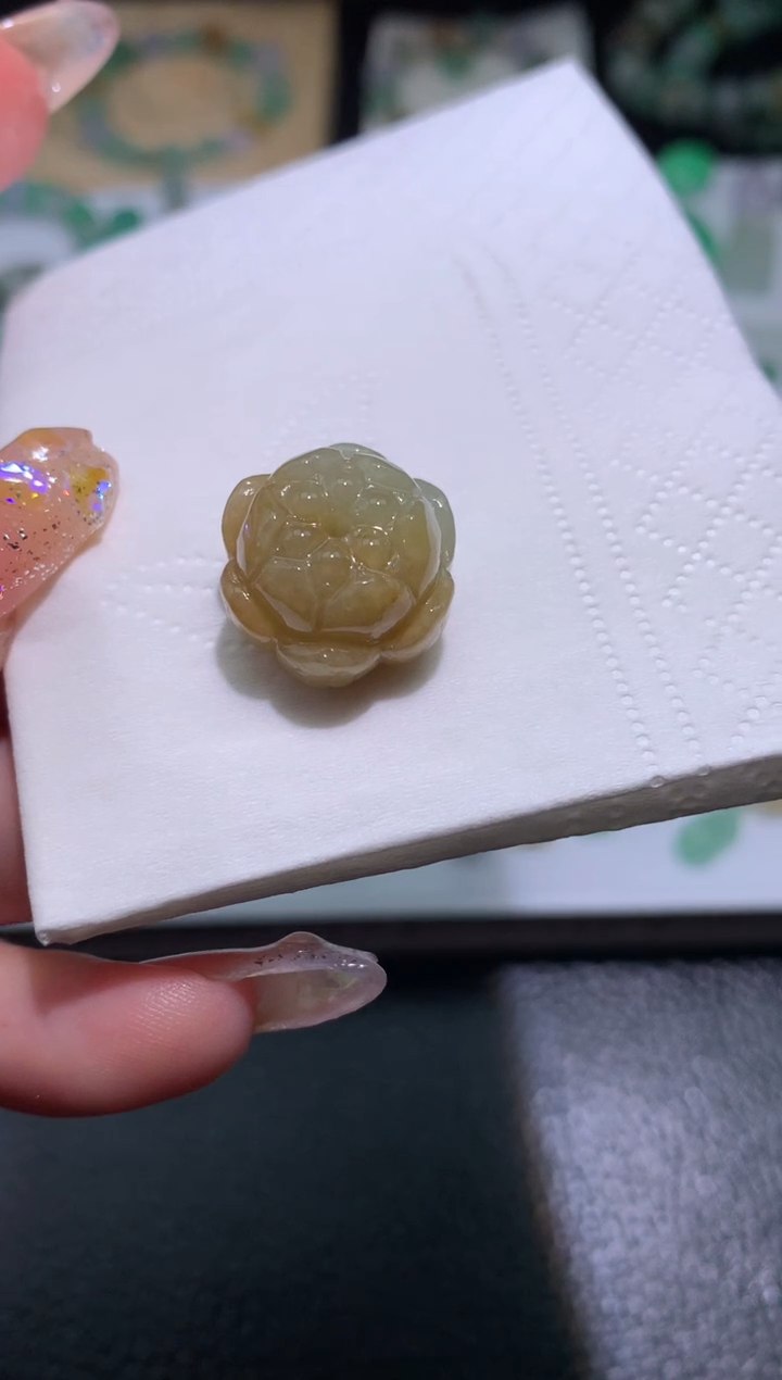 【闪购商品】定制翡翠未镶嵌莲花珠