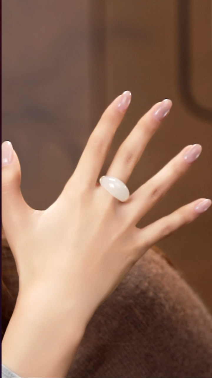 银S925镶嵌戒指和田玉不退不换 工厂抛货 多样性发其1