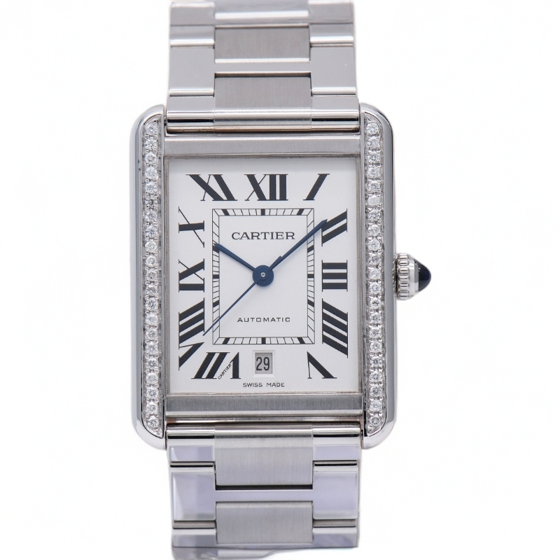 99新 Cartier/卡地亚 坦克系列W5200028精钢31*40mm自动机械表