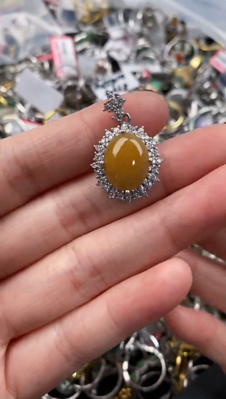 银S925镶嵌戒指翡翠222                1