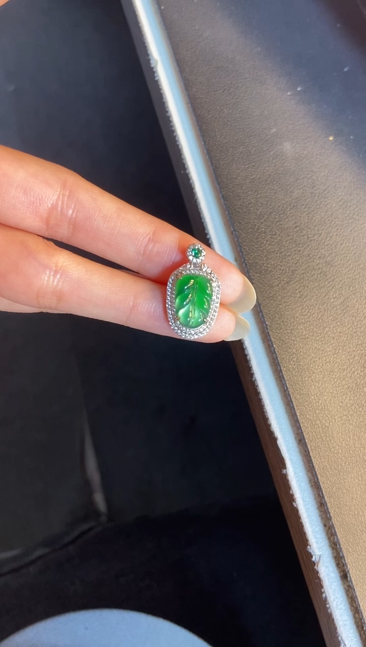 吊坠(不含链)银S925镶嵌翡翠1