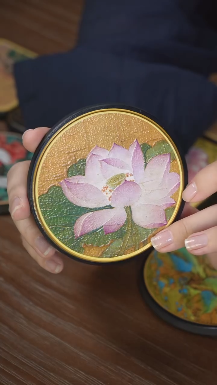 壹藏贰宝出水芙蓉杯垫一片