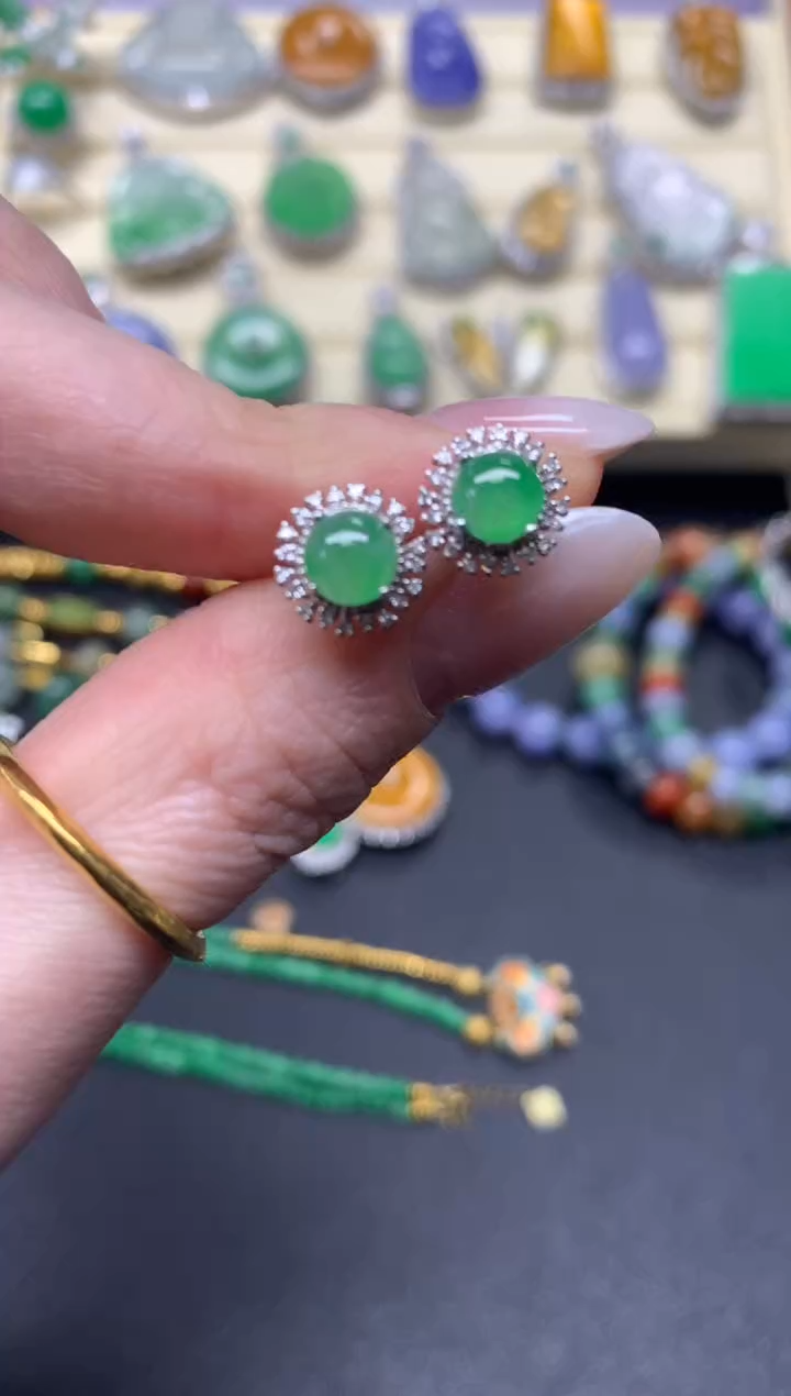 【闪购商品】翡翠耳饰18K金镶嵌耳饰|2980+298