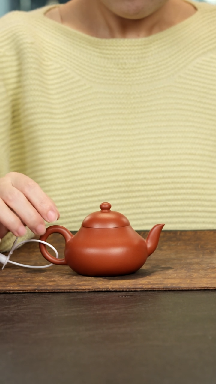 茶壶紫砂朱泥140cc梨形（新）